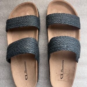 CL by Laundry Woven Sandals Womens Dusty Blue 10M